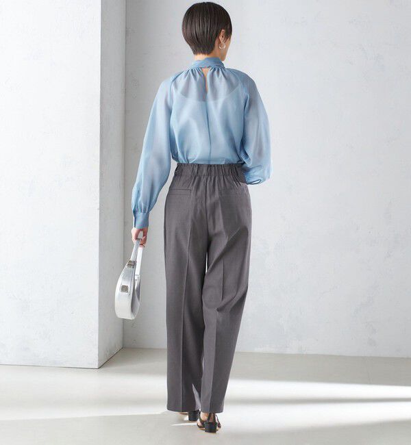 SHIPS for women「〈手洗い可能〉オーガンジー リボン ブラウス」|シャツ・ブラウス|