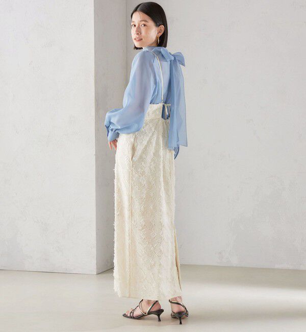 SHIPS for women「〈手洗い可能〉オーガンジー リボン ブラウス」|シャツ・ブラウス|