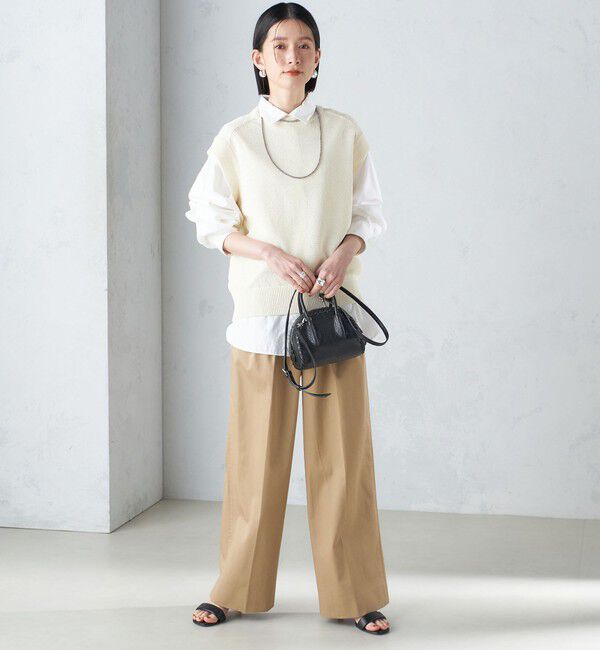 SHIPS for women「〈手洗い可能〉ラメ混 ペーパー 編地 コンビ プルオーバー ◇」|ニット・セーター|