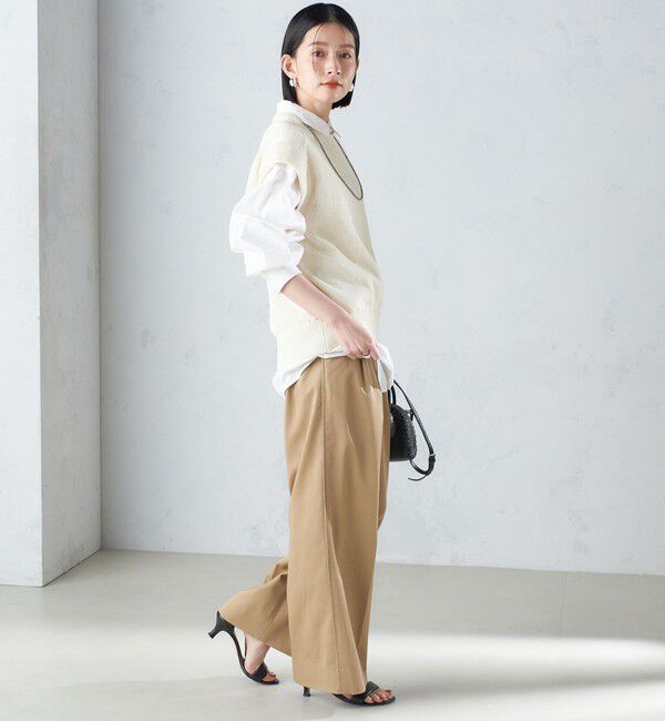 SHIPS for women「〈手洗い可能〉ラメ混 ペーパー 編地 コンビ プルオーバー ◇」|ニット・セーター|