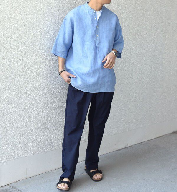 SHIPS any「SHIPS any: ピュアリネン バンド スキッパー ハーフスリーブ プルオーバー シャツ 25SS◇」|シャツ・ブラウス|