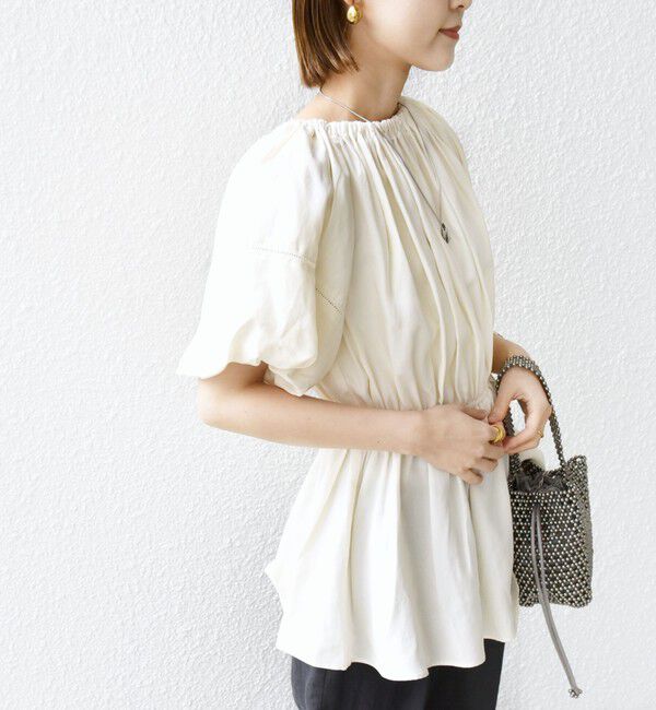 SHIPS for women「【WEB限定】〈洗濯機可能〉麻混 2WAY オフショルダー ブラウス」|シャツ・ブラウス|