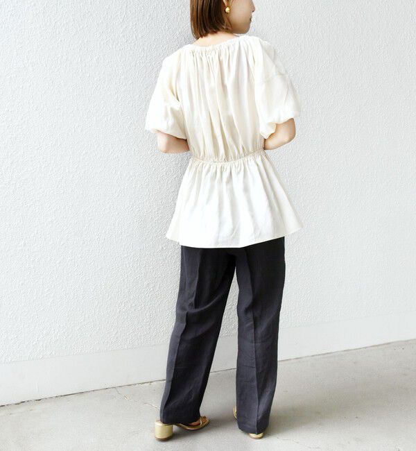 SHIPS for women「【WEB限定】〈洗濯機可能〉麻混 2WAY オフショルダー ブラウス」|シャツ・ブラウス|