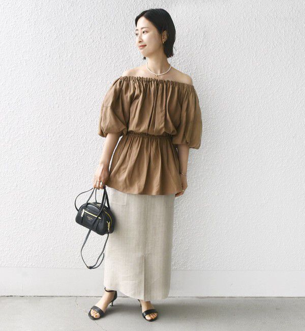 SHIPS for women「【WEB限定】〈洗濯機可能〉麻混 2WAY オフショルダー ブラウス」|シャツ・ブラウス|