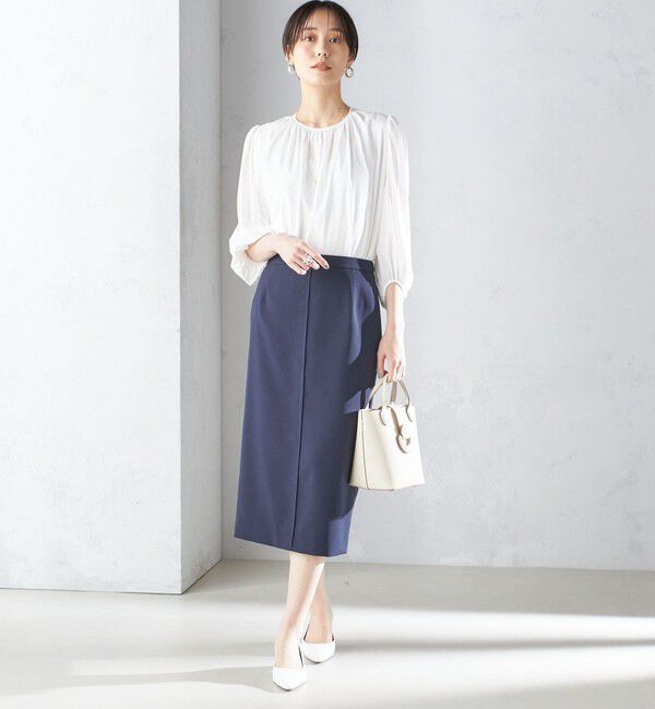 SHIPS for women「〈手洗い可能／撥水加工／接触冷感〉フロント ステッチ タイト スカート（セットアップ対応）」|スカート|