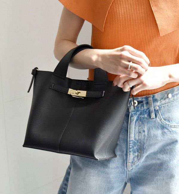 SHIPS any「SHIPS any: 金具付き トート バッグ」|ショルダー・メッセンジャー|ブラック