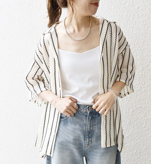 SHIPS any「SHIPS any: マルチパターン オープンカラー メッシュ シアー シャツ◇」|シャツ・ブラウス|