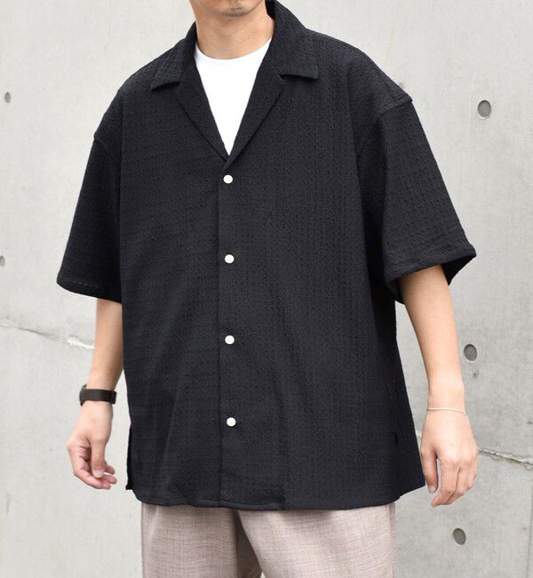 SHIPS any「SHIPS any: マルチパターン オープンカラー メッシュ シアー シャツ◇」|シャツ・ブラウス|