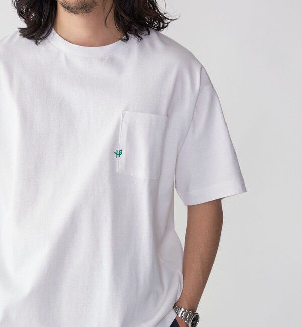 SHIPS「【WEB限定】SHIPS:〈汗染み防止加工〉ワンポイントロゴ ビッグシルエットヘビーウェイトTシャツ」|Tシャツ・カットソー|ホワイト系