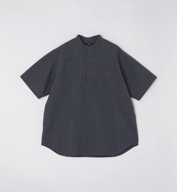 SHIPS「SHIPS: シアサッカー プルオーバー バンドカラー ショートスリーブ シャツ」|シャツ・ブラウス|