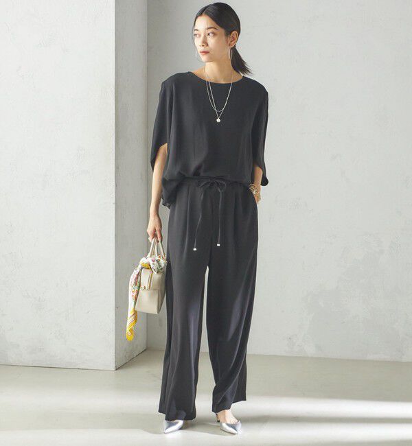 SHIPS for women「〈接触冷感 / 手洗い可能〉アセテート混 バック サテン ドルマン ブラウス」|シャツ・ブラウス|