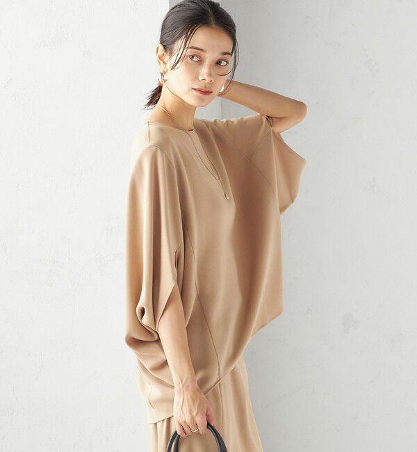 SHIPS for women「〈接触冷感 / 手洗い可能〉アセテート混 バック サテン ドルマン ブラウス」|シャツ・ブラウス|