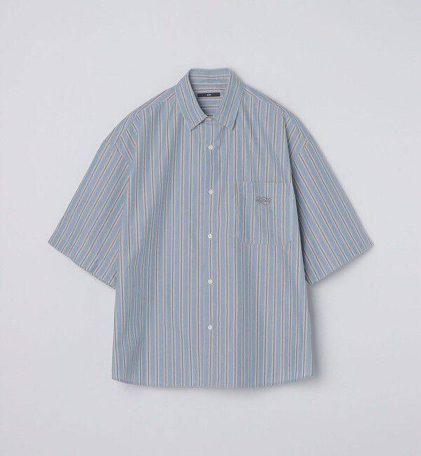 SHIPS「SHIPS: ストライプ ブロード レギュラーカラー ショートスリーブ オーバー シャツ」|シャツ・ブラウス|
