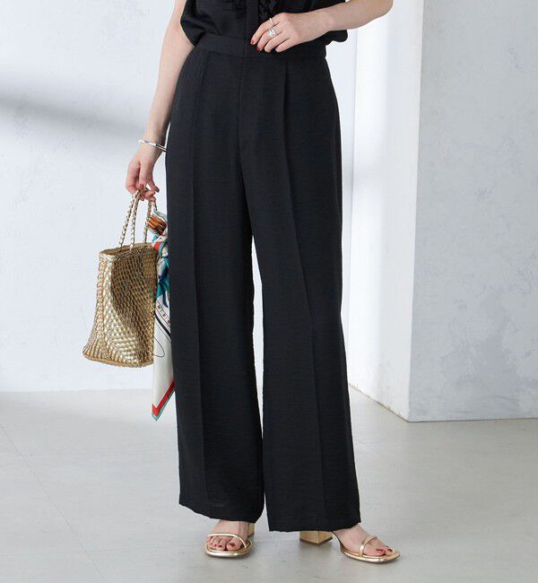 SHIPS for women「〈手洗い可能〉麻混 タック ワイド パンツ」|その他|