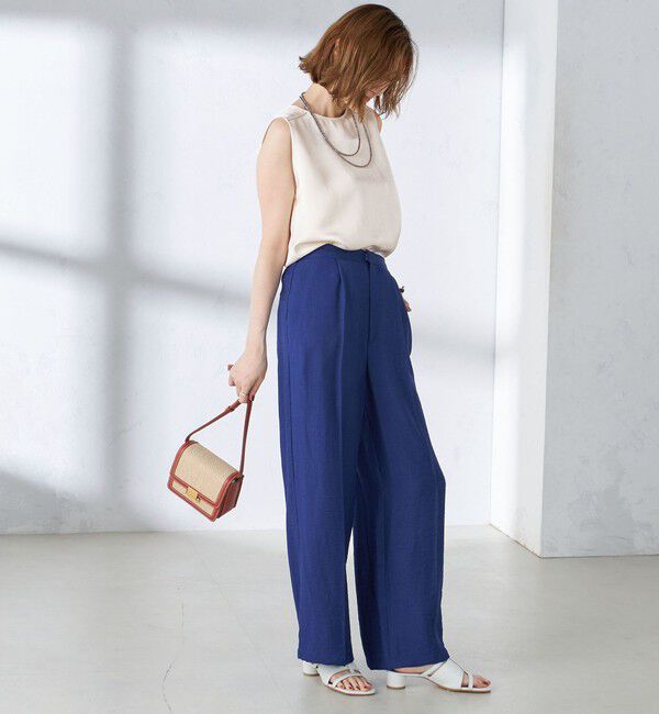 SHIPS for women「〈手洗い可能〉麻混 タック ワイド パンツ」|その他|