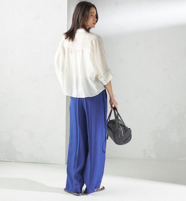SHIPS for women「〈手洗い可能〉麻混 タック ワイド パンツ」|その他|