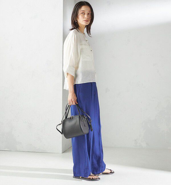 SHIPS for women「〈手洗い可能〉麻混 タック ワイド パンツ」|その他|
