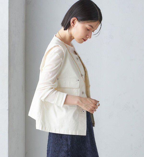 SHIPS for women「〈手洗い可能〉ミリタリー ショート ジレ」|ベスト・ジレ|