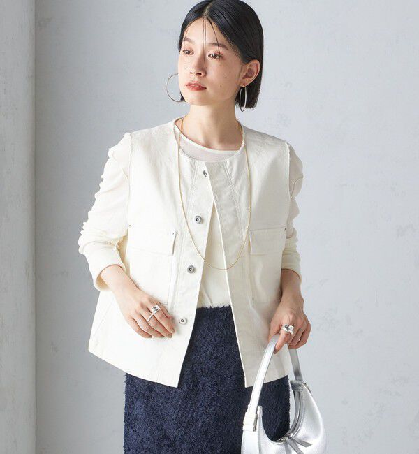 SHIPS for women「〈手洗い可能〉ミリタリー ショート ジレ」|ベスト・ジレ|