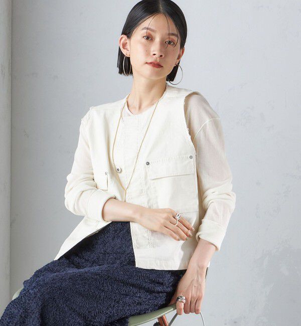 SHIPS for women「〈手洗い可能〉ミリタリー ショート ジレ」|ベスト・ジレ|