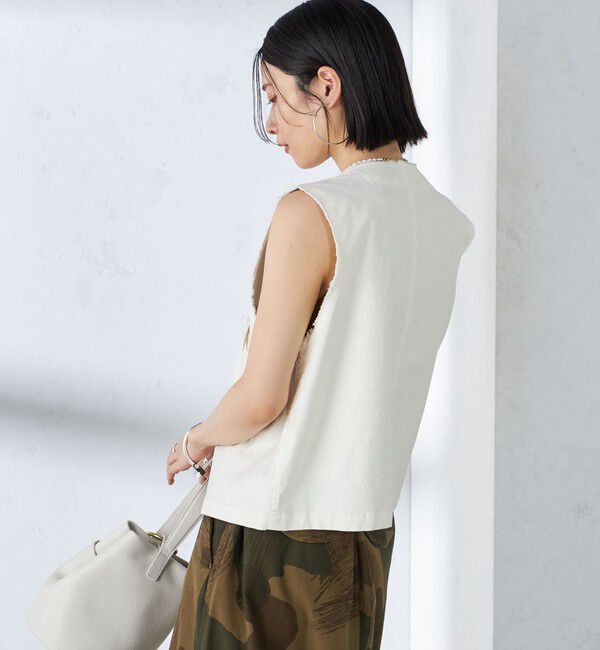 SHIPS for women「〈手洗い可能〉ミリタリー ショート ジレ」|ベスト・ジレ|