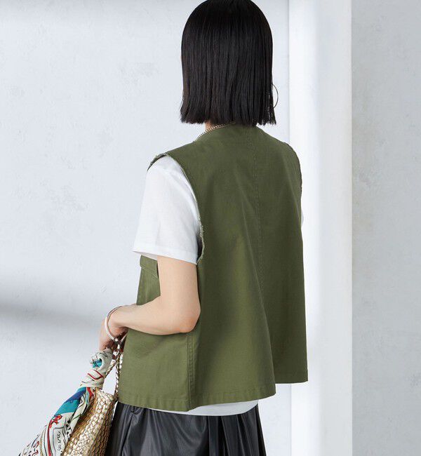 SHIPS for women「〈手洗い可能〉ミリタリー ショート ジレ」|ベスト・ジレ|