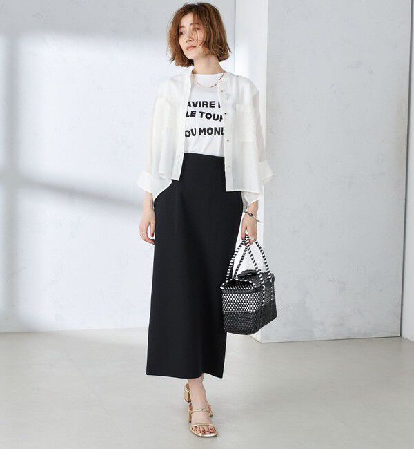 SHIPS for women「〈手洗い可能〉ダブルフェイス ベイカー ジャージ スカート」|スカート|