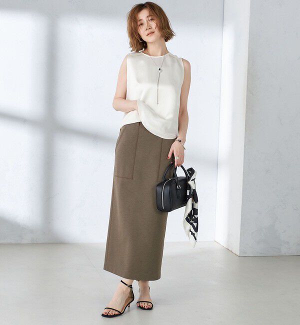 SHIPS for women「〈手洗い可能〉ダブルフェイス ベイカー ジャージ スカート」|スカート|