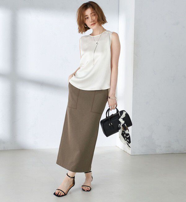 SHIPS for women「〈手洗い可能〉ダブルフェイス ベイカー ジャージ スカート」|スカート|