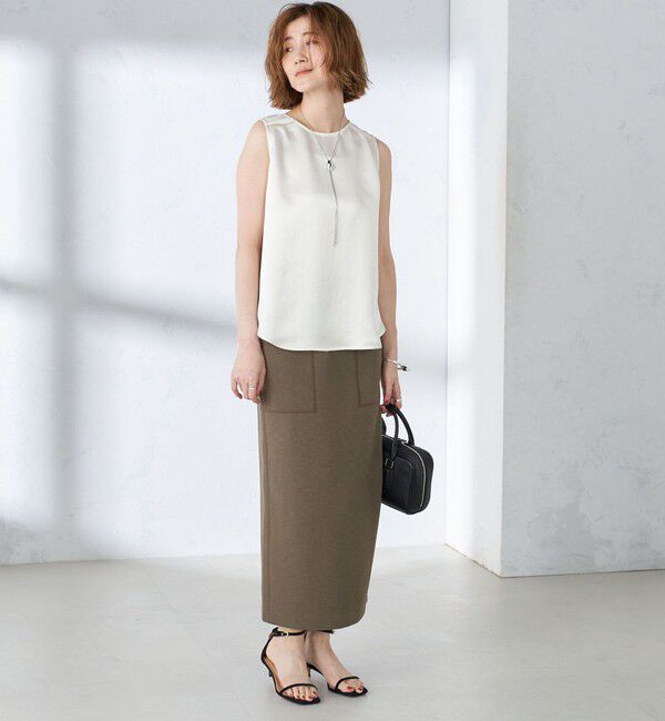 SHIPS for women「〈手洗い可能〉ダブルフェイス ベイカー ジャージ スカート」|スカート|