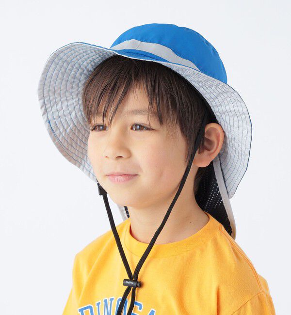 SHIPS KIDS「SHIPS KIDS:〈UVカット/撥水/吸水速乾〉サファリ ハット」|ハット|ブルー系