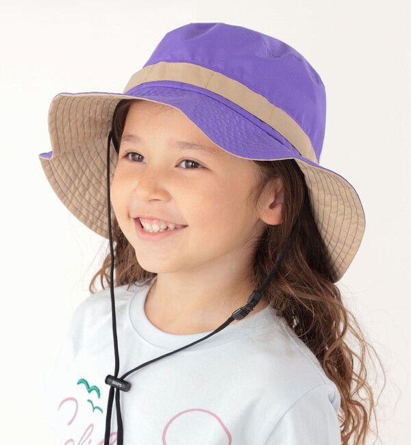 SHIPS KIDS「SHIPS KIDS:〈UVカット/撥水/吸水速乾〉サファリ ハット」|ハット|ライトパープル