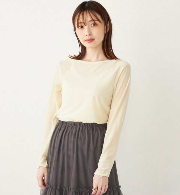 SHIPS Colors 「SHIPS Colors:〈手洗い可能〉メッシュ ポリエステルベロア クルーネック トップス◇」|Tシャツ・カットソー|