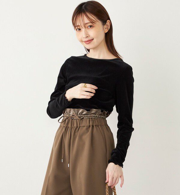 SHIPS Colors 「SHIPS Colors:〈手洗い可能〉メッシュ ポリエステルベロア クルーネック トップス◇」|Tシャツ・カットソー|