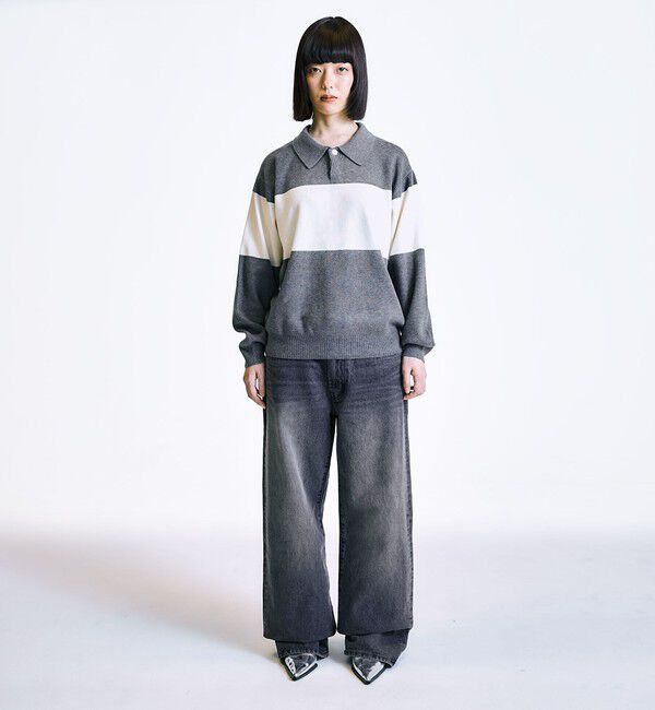 SHIPS「City Ambient Products:〈手洗い可能〉リラックス 1ボタン ニットポロシャツ」|ニット・セーター|