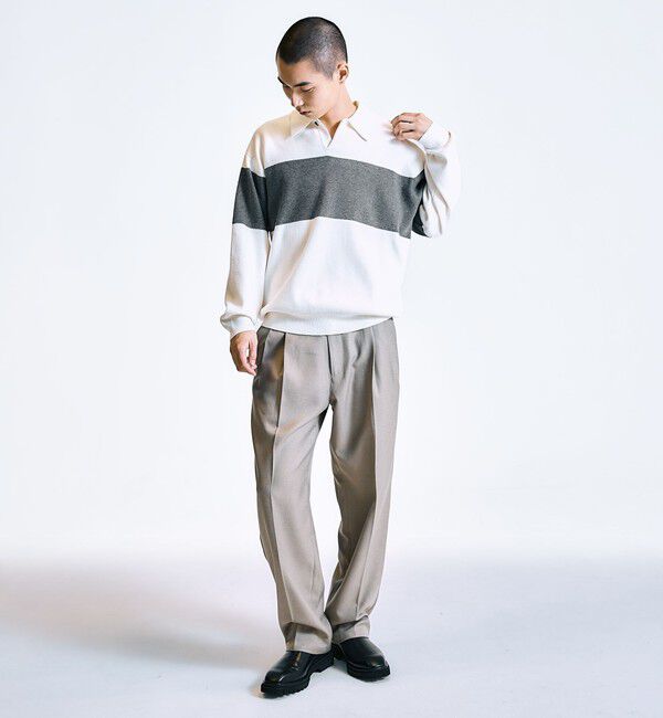 SHIPS「City Ambient Products:〈手洗い可能〉リラックス 1ボタン ニットポロシャツ」|ニット・セーター|