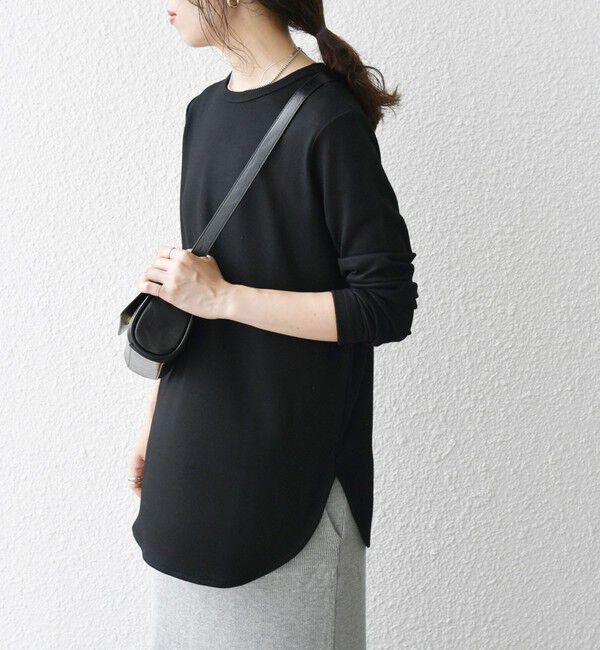 SHIPS any「SHIPS any:〈手洗い可能〉ウール ソフトシアー ラウンドヘム ロングスリーブ TEE」|Tシャツ・カットソー|