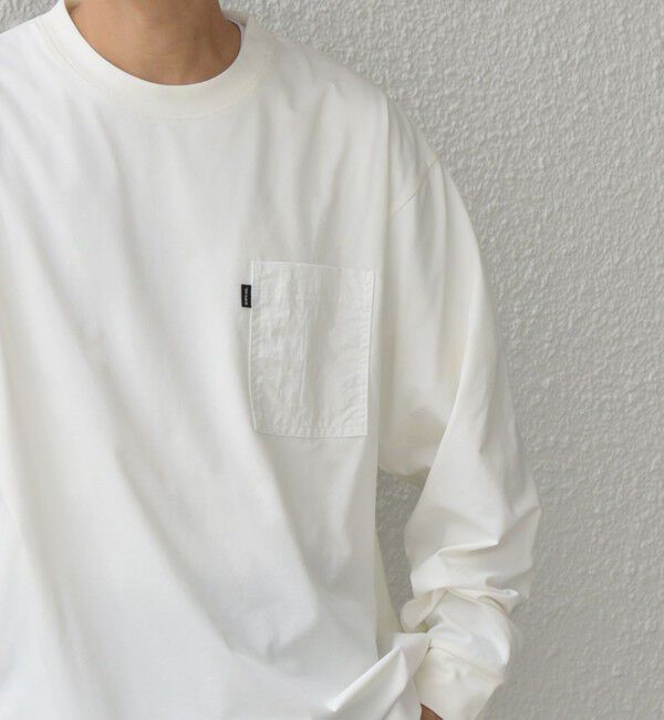 SHIPS any「【WEB限定】SHIPS any: 〈撥水加工〉Teflon EcoElite(TM) ナイロンポケット Tシャツ (ロンT)◇」|Tシャツ・カットソー|ホワイト系