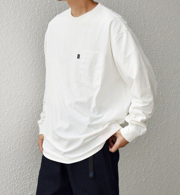 SHIPS any「【WEB限定】SHIPS any: 〈撥水加工〉Teflon EcoElite(TM) ナイロンポケット Tシャツ (ロンT)◇」|Tシャツ・カットソー|