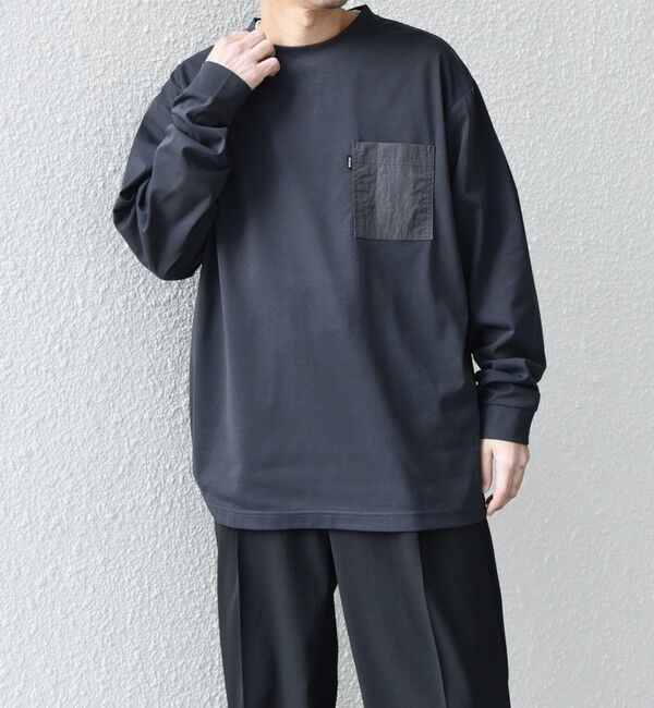 SHIPS any「【WEB限定】SHIPS any: 〈撥水加工〉Teflon EcoElite(TM) ナイロンポケット Tシャツ (ロンT)◇」|Tシャツ・カットソー|