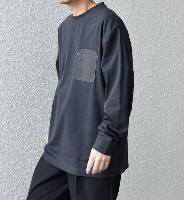 SHIPS any「【WEB限定】SHIPS any: 〈撥水加工〉Teflon EcoElite(TM) ナイロンポケット Tシャツ (ロンT)◇」|Tシャツ・カットソー|