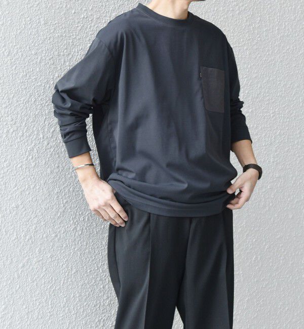 SHIPS any「【WEB限定】SHIPS any: 〈撥水加工〉Teflon EcoElite(TM) ナイロンポケット Tシャツ (ロンT)◇」|Tシャツ・カットソー|