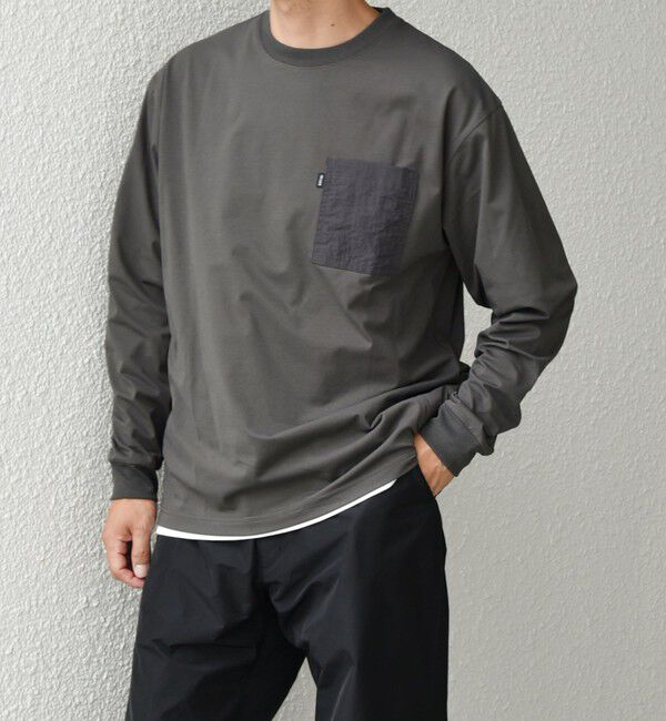 SHIPS any「【WEB限定】SHIPS any: 〈撥水加工〉Teflon EcoElite(TM) ナイロンポケット Tシャツ (ロンT)◇」|Tシャツ・カットソー|