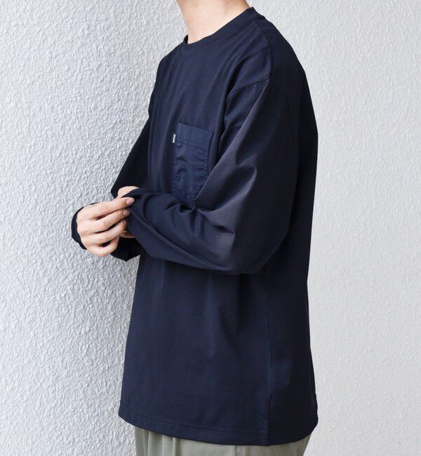 SHIPS any「【WEB限定】SHIPS any: 〈撥水加工〉Teflon EcoElite(TM) ナイロンポケット Tシャツ (ロンT)◇」|Tシャツ・カットソー|