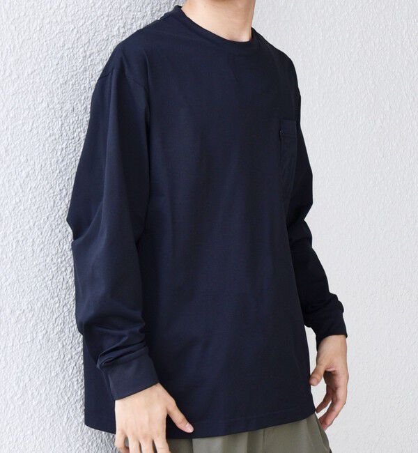 SHIPS any「【WEB限定】SHIPS any: 〈撥水加工〉Teflon EcoElite(TM) ナイロンポケット Tシャツ (ロンT)◇」|Tシャツ・カットソー|