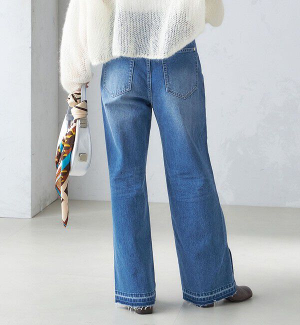 SHIPS for women「〈洗濯機可能〉サイド スリット ストレート デニム」|デニム|