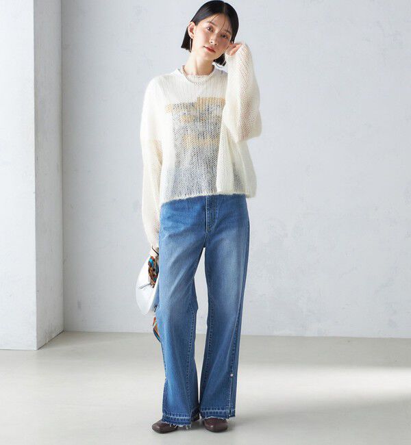 SHIPS for women「〈洗濯機可能〉サイド スリット ストレート デニム」|デニム|