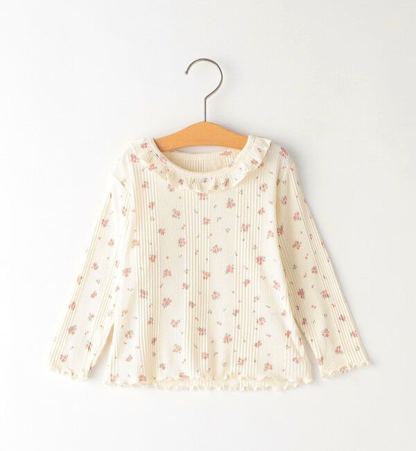 SHIPS KIDS「SHIPS KIDS:80～90cm / フラワー テキスタイル 長袖 TEE」|Tシャツ・カットソー|ピンク