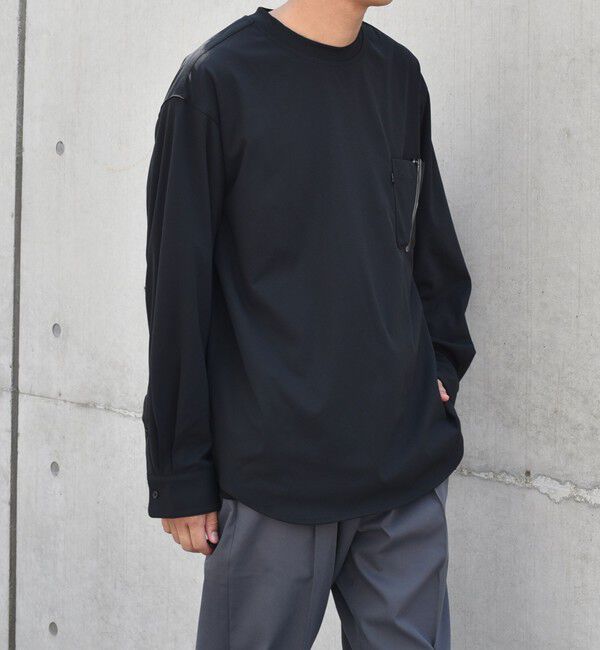 SHIPS any「SHIPS any: SORONA(R) ストレッチ ジャージー ポケット Tシャツ (ロンT)◇」|Tシャツ・カットソー|