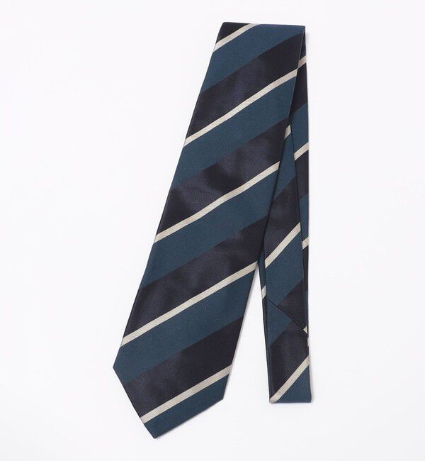 SHIPS「FRANCO BASSI: コットン シルク レジメンタル ネクタイ」|ネクタイ・蝶ネクタイ|ネイビー